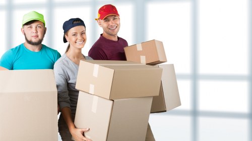 Removal van loaded for a home move in Twickenham residential street